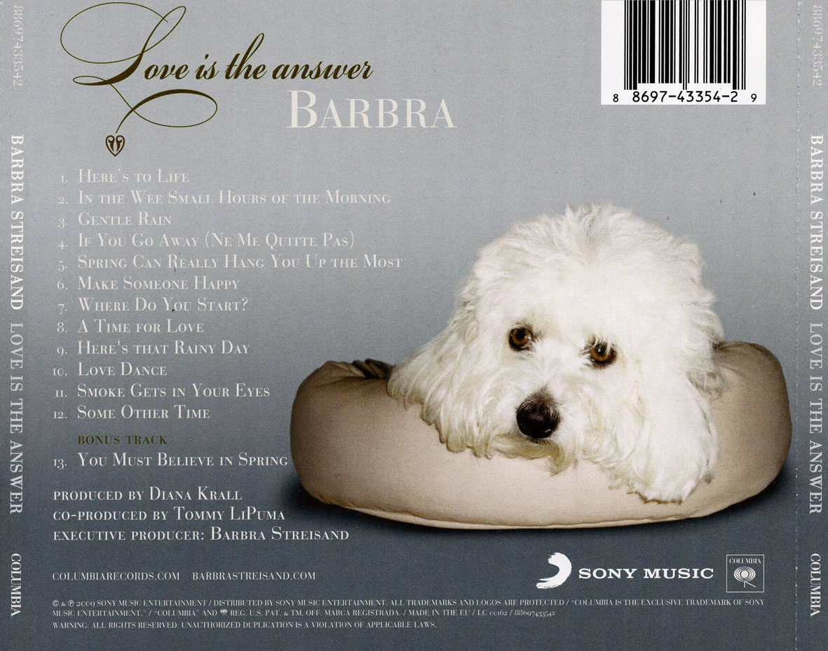 Cartula Trasera de Barbra Streisand - Love Is The Answer