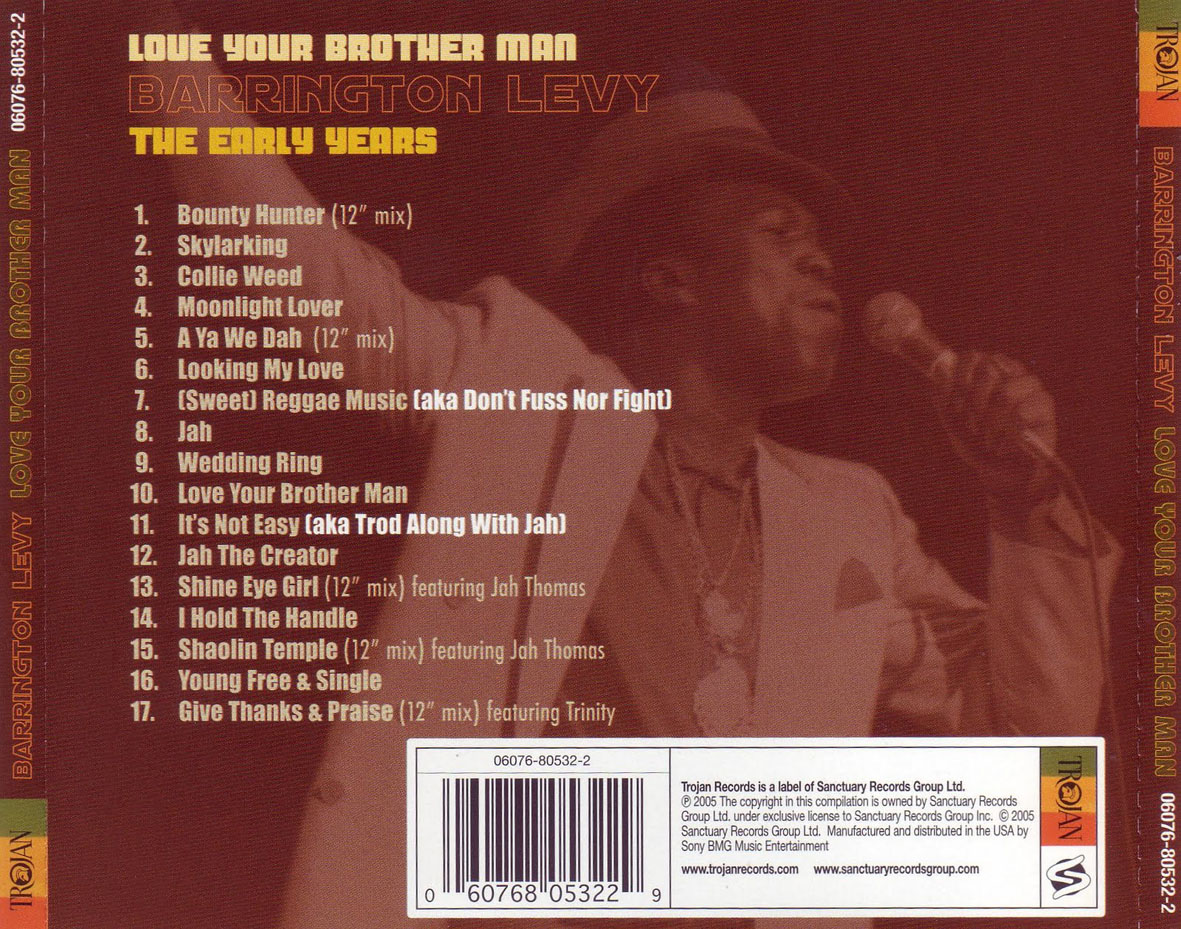 Carátula Trasera de Barrington Levy - Love Your Brother Man