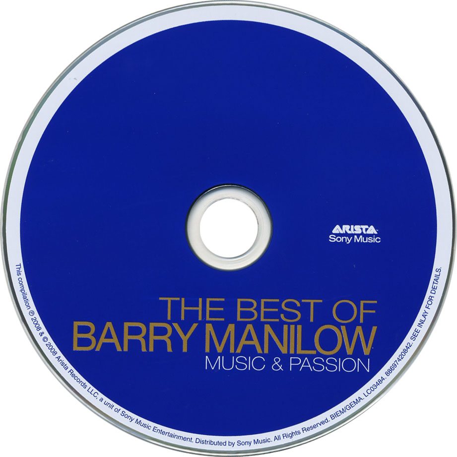 Cartula Cd de Barry Manilow - The Best Of Barry Manilow: Music & Passion