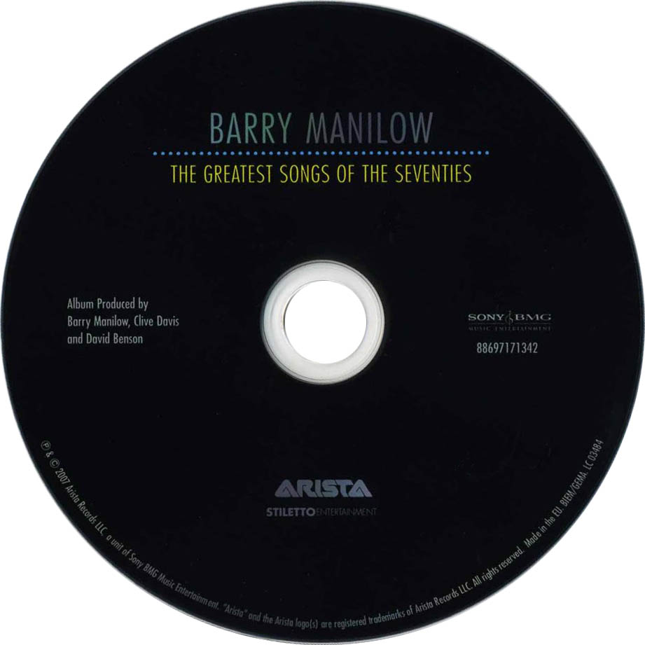Cartula Cd de Barry Manilow - The Greatest Songs Of The Seventies