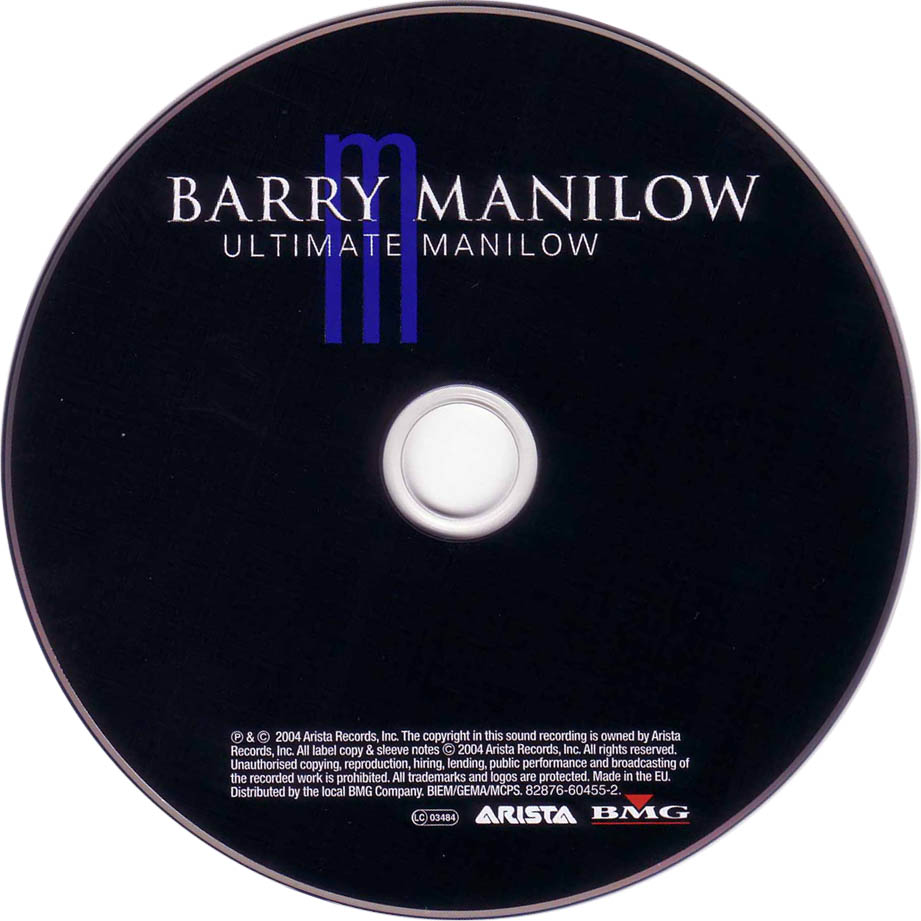 Cartula Cd de Barry Manilow - Ultimate Manilow