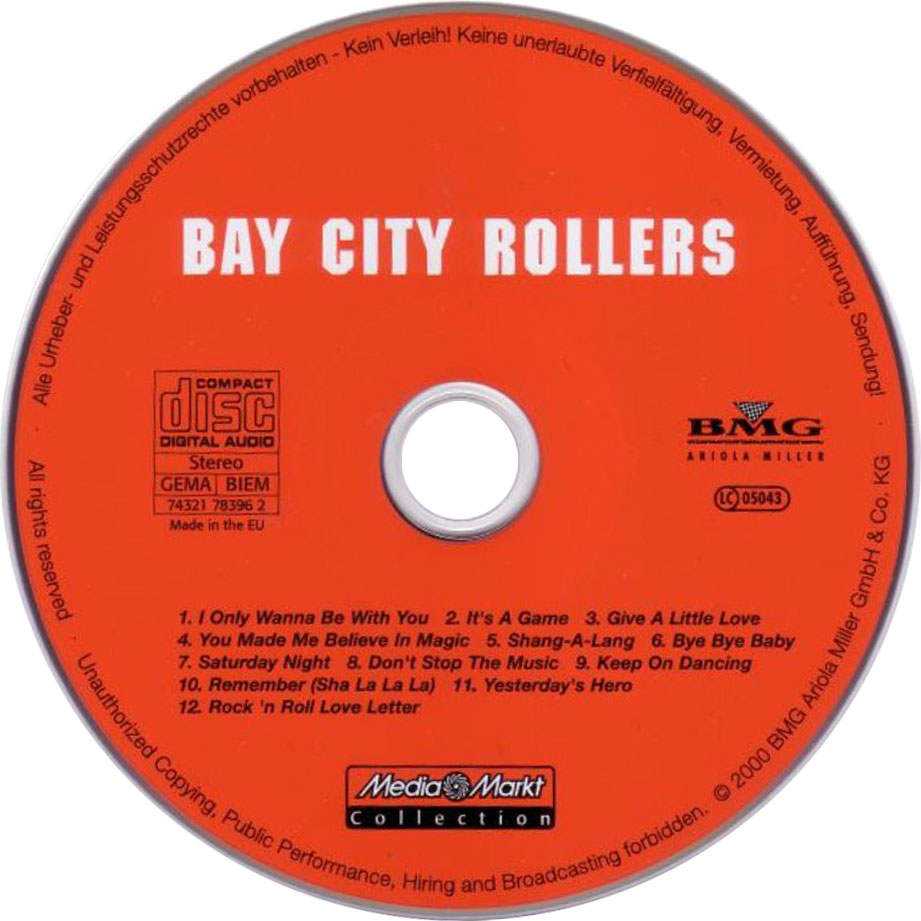Cartula Cd de Bay City Rollers - Media Markt Collection