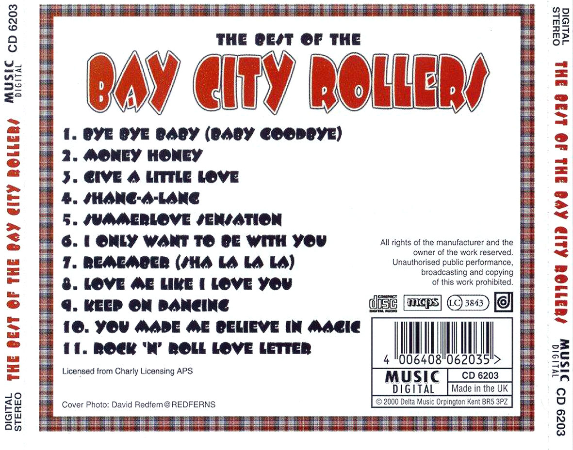 Cartula Trasera de Bay City Rollers - The Best Of Bay City Rollers