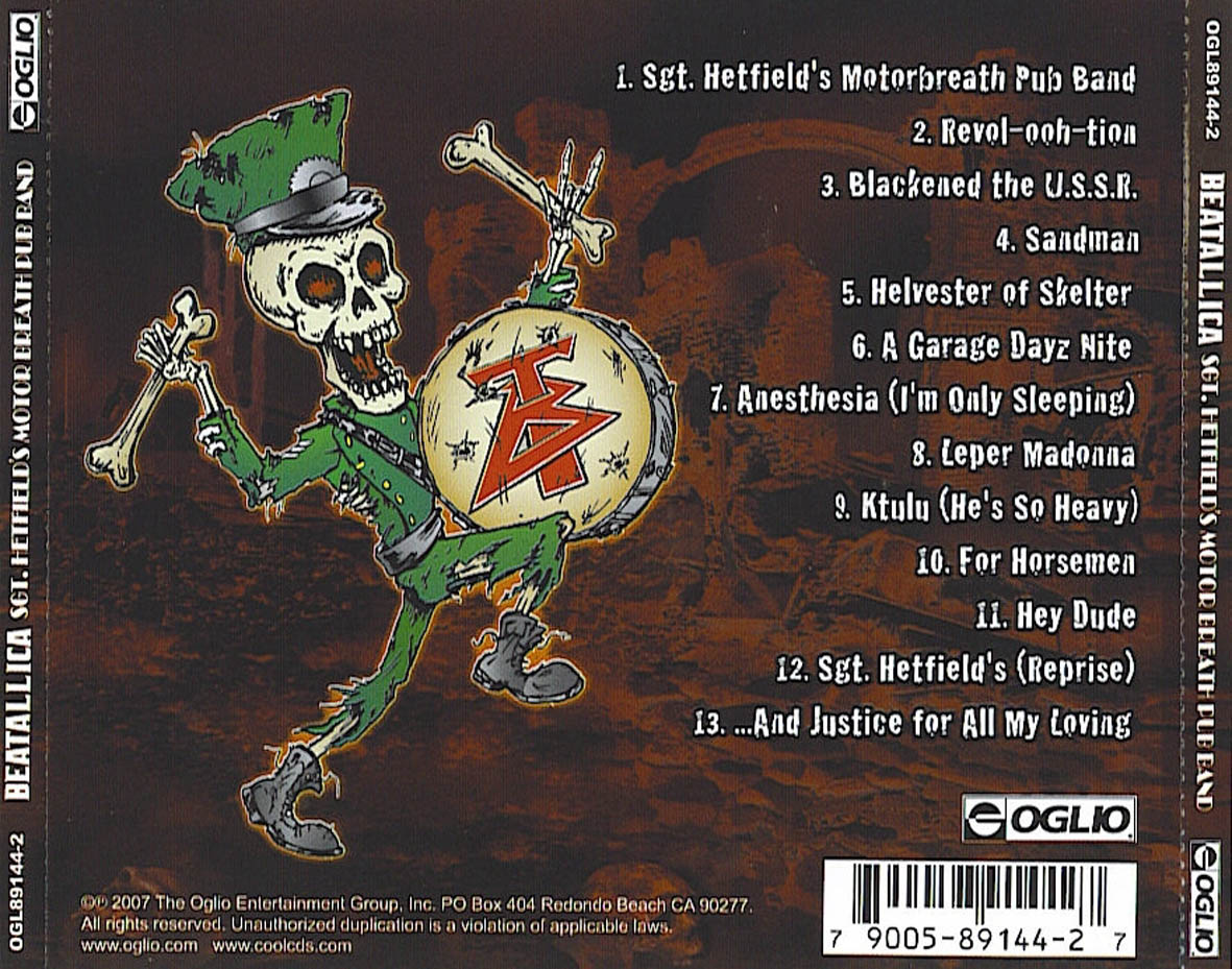 Carátula Trasera de Beatallica - Sgt. Hetfield's Motor Breath Pub Band