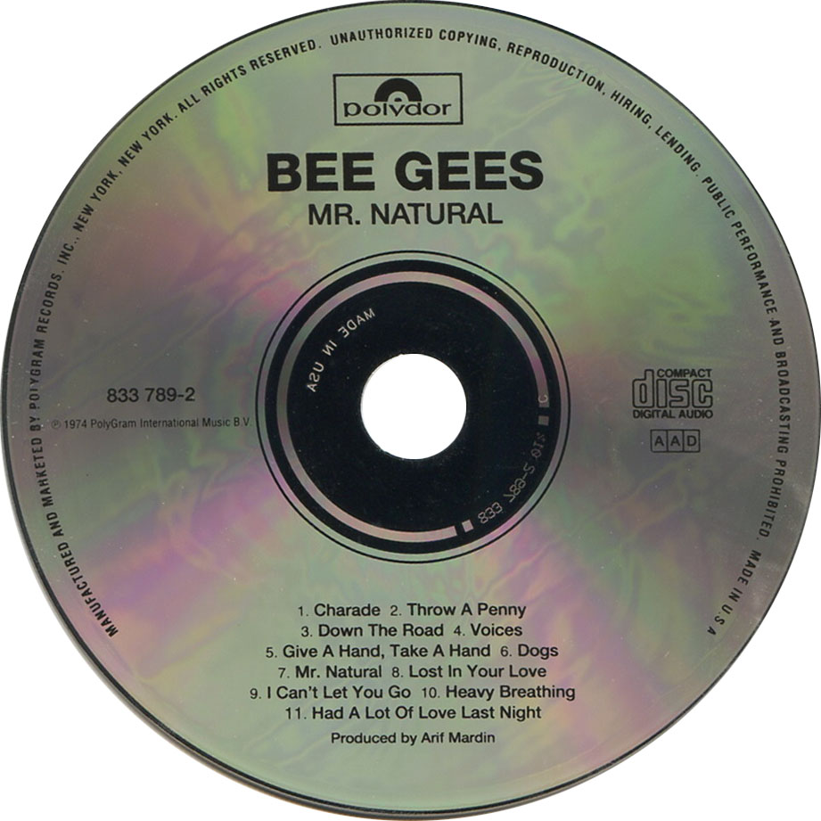 Cartula Cd de Bee Gees - Mr. Natural