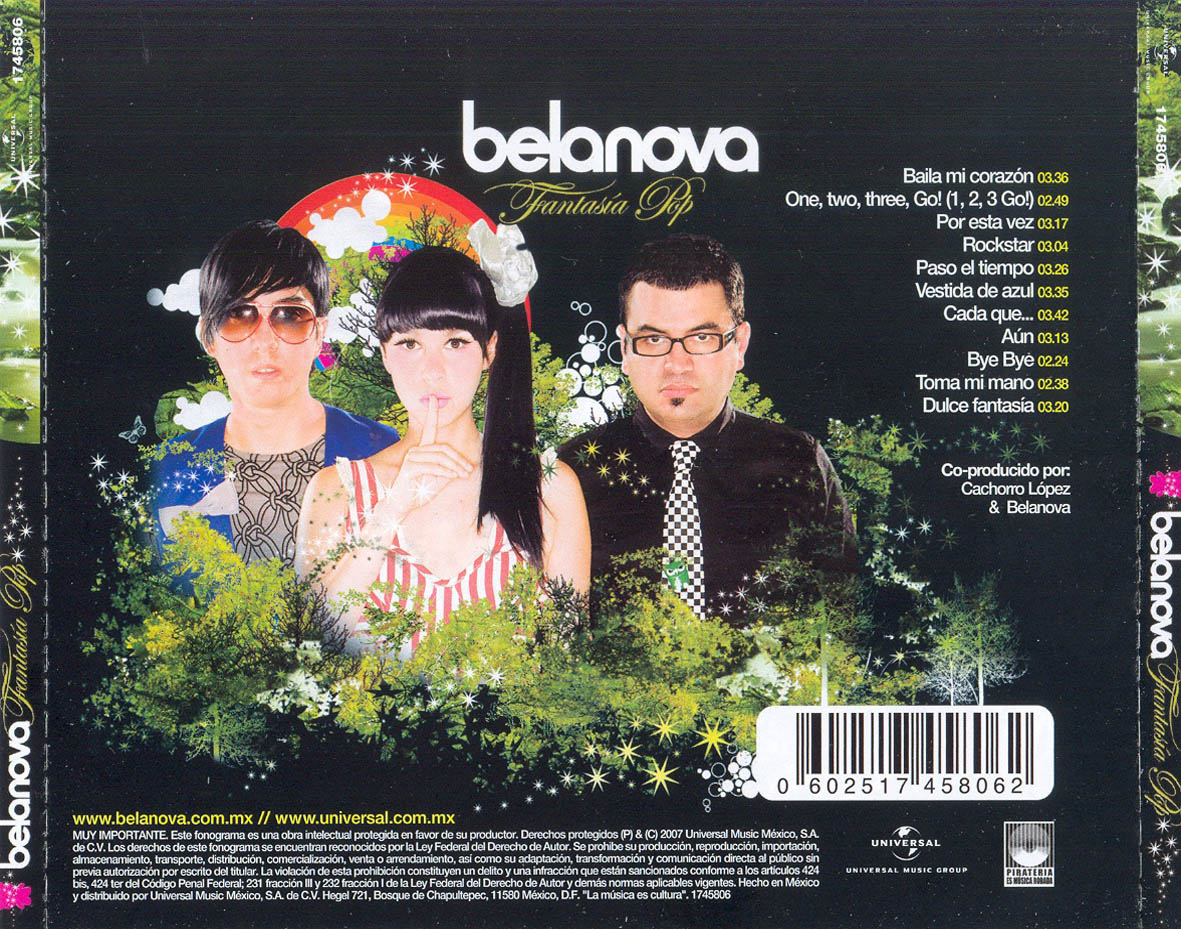Cartula Trasera de Belanova - Fantasia Pop