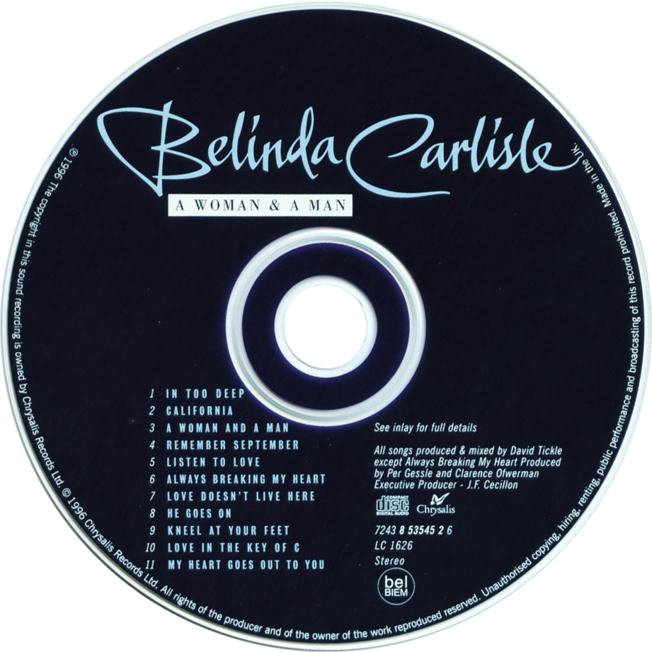 Cartula Cd de Belinda Carlisle - A Woman & A Man