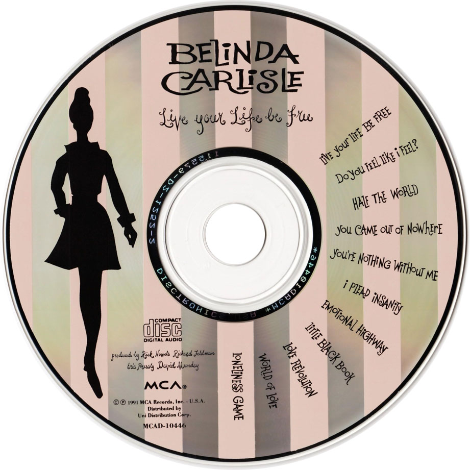 Cartula Cd de Belinda Carlisle - Live Your Life Be Free