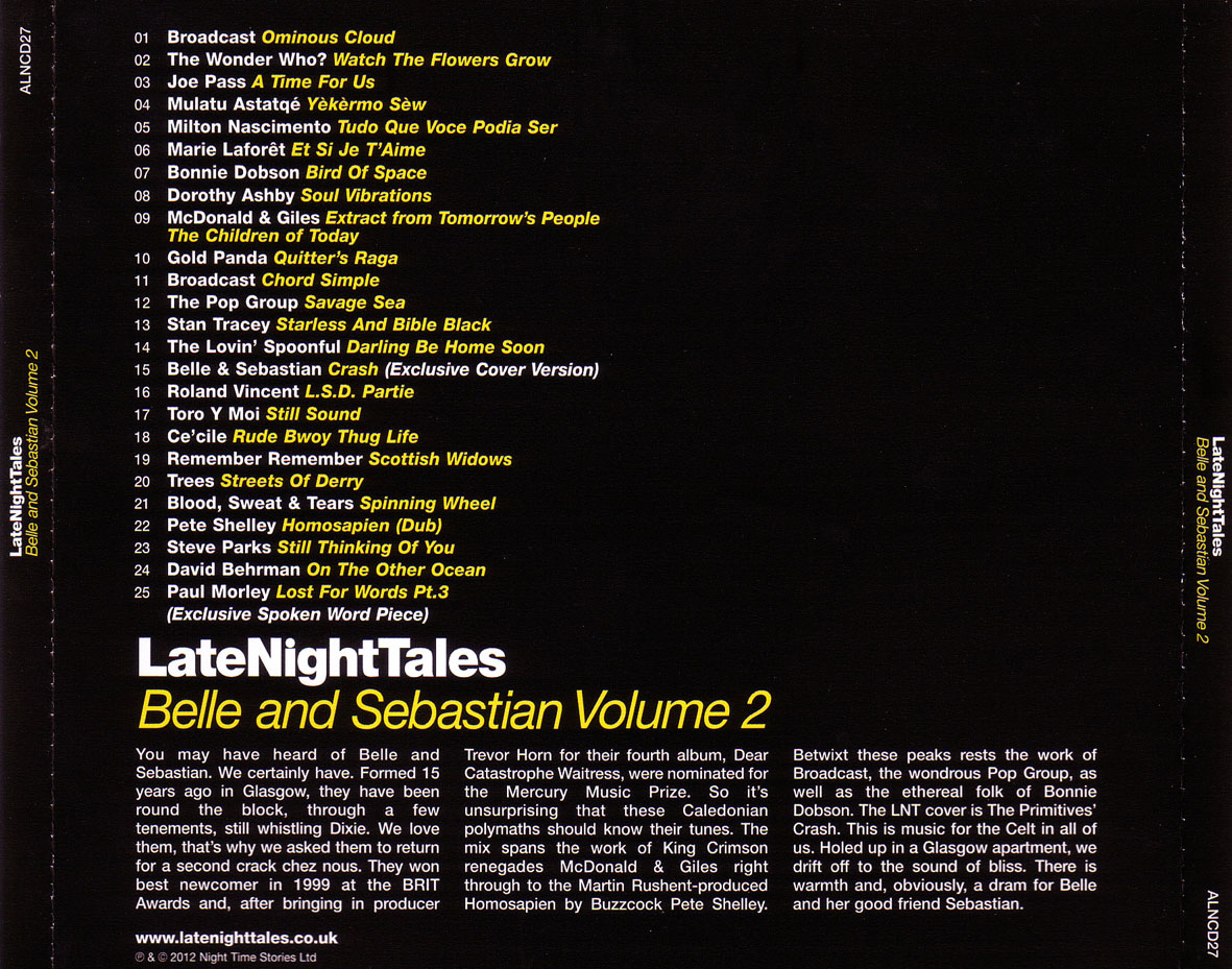Cartula Trasera de Belle And Sebastian - Late Night Tales 2
