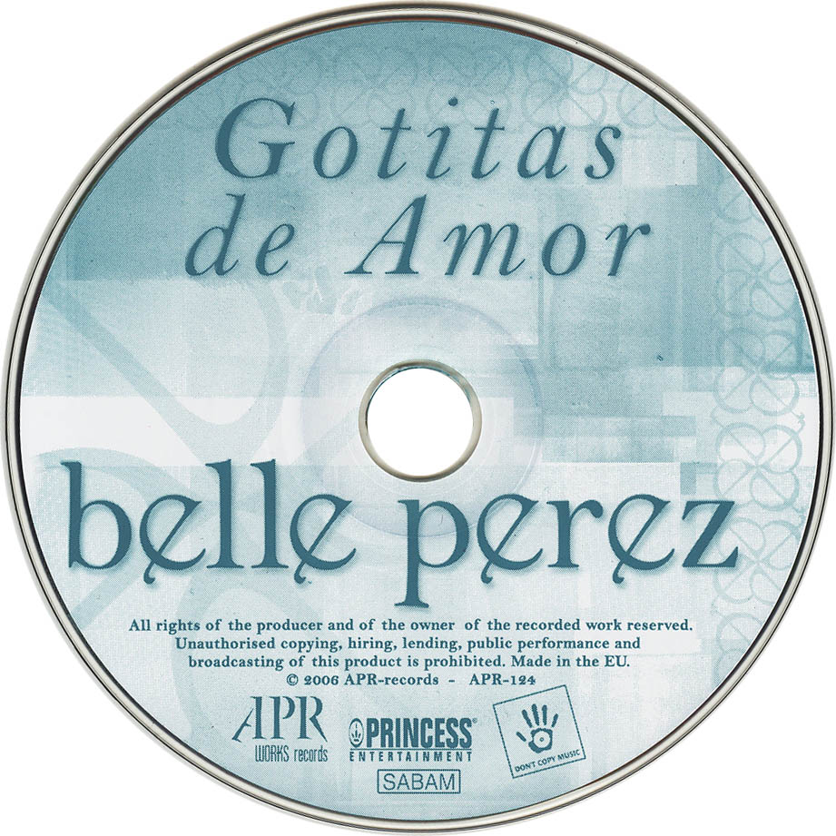 Cartula Cd de Belle Perez - Gotitas De Amor