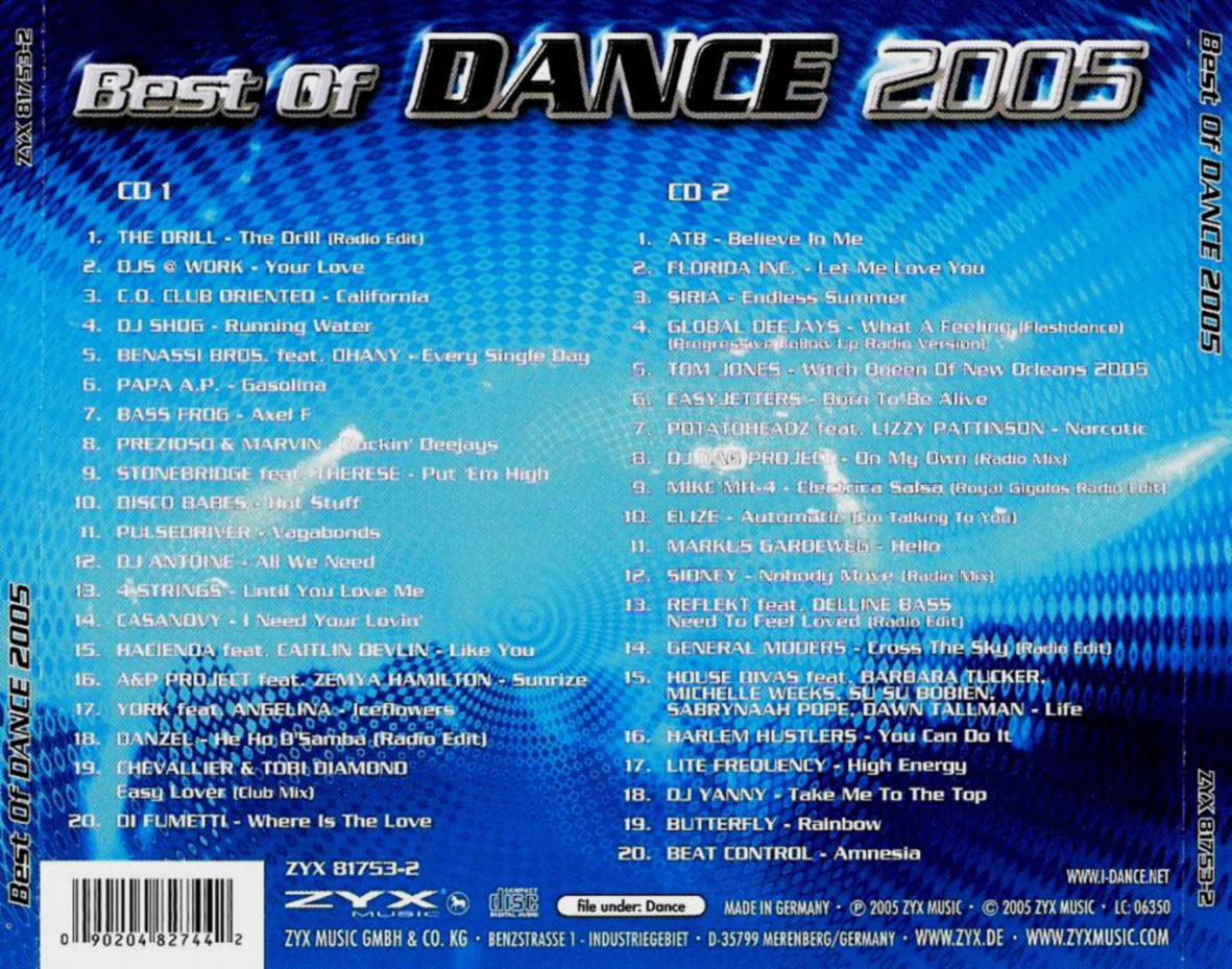 Cartula Trasera de Best Of Dance 2005