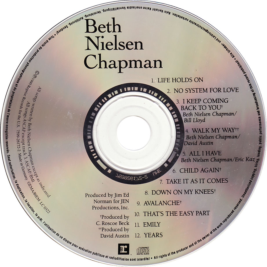 Cartula Cd de Beth Nielsen Chapman - Beth Nielsen Chapman