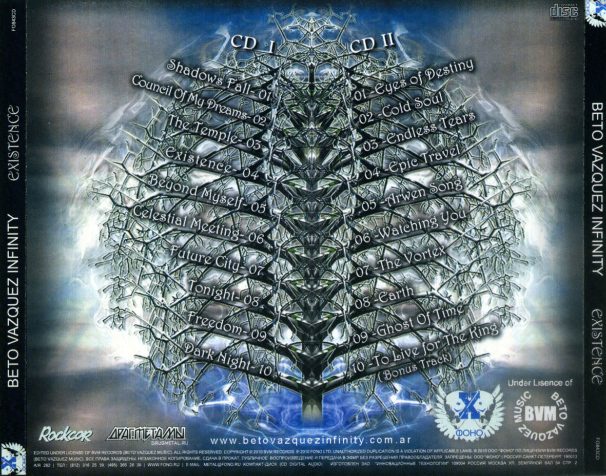 Cartula Trasera de Beto Vazquez - Existence