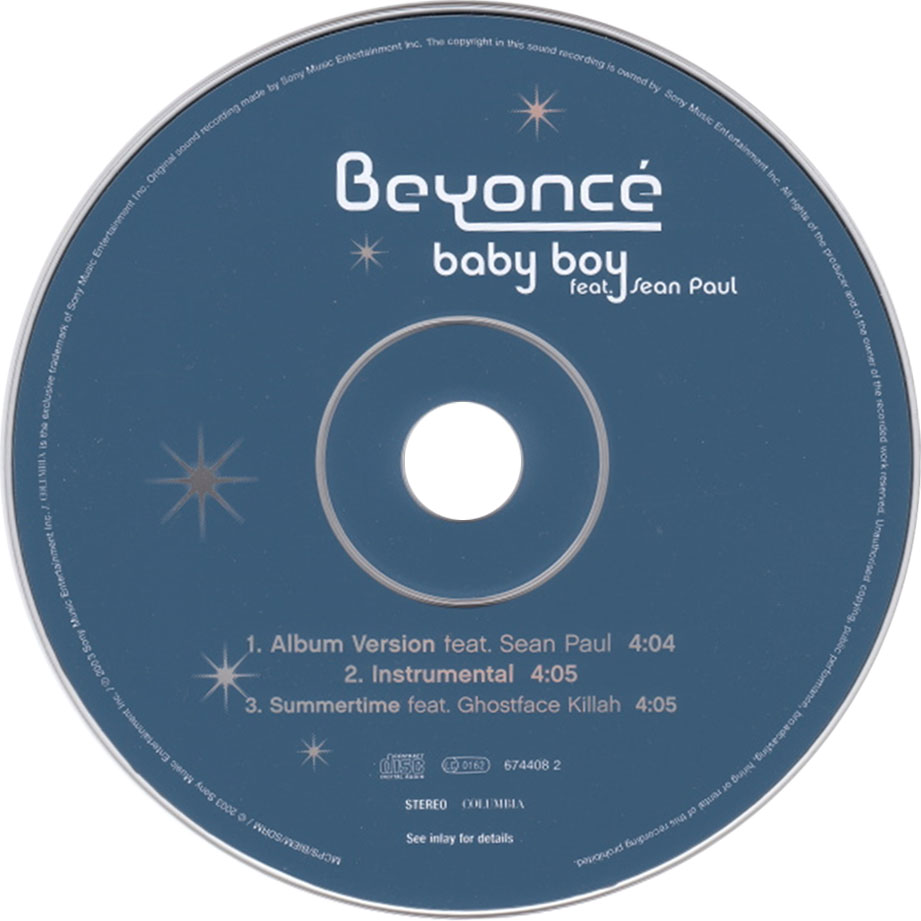 Cartula Cd de Beyonce - Baby Boy (Featuring Sean Paul) (Cd Single)