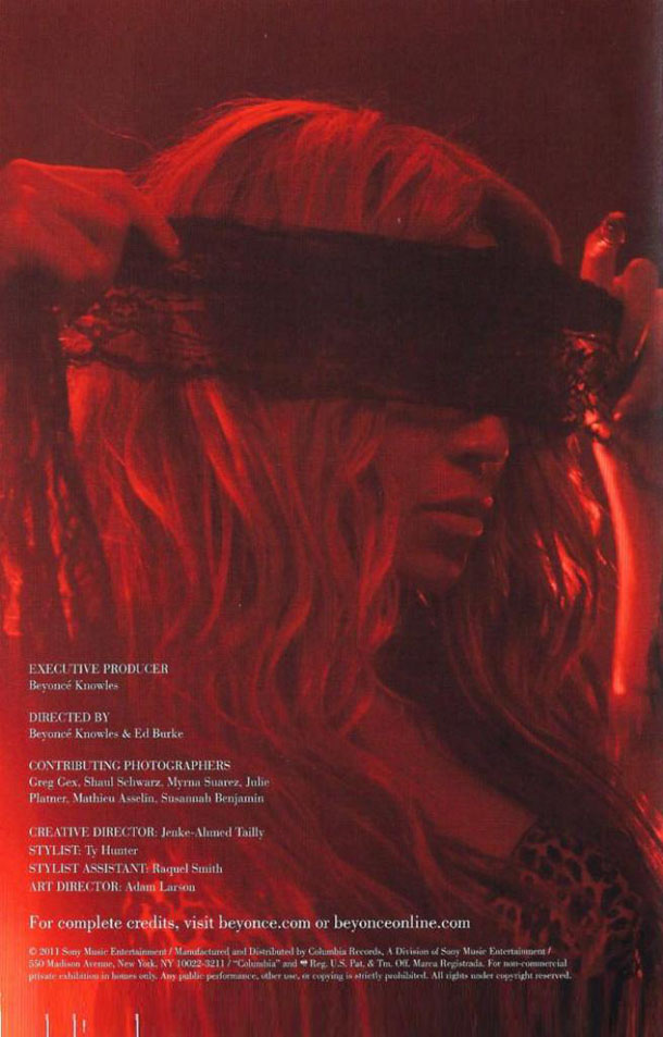Cartula Interior Frontal de Beyonce - Live At Roseland (Dvd)