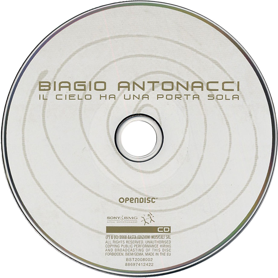 Cartula Cd de Biagio Antonacci - Il Cielo Ha Una Porta Sola