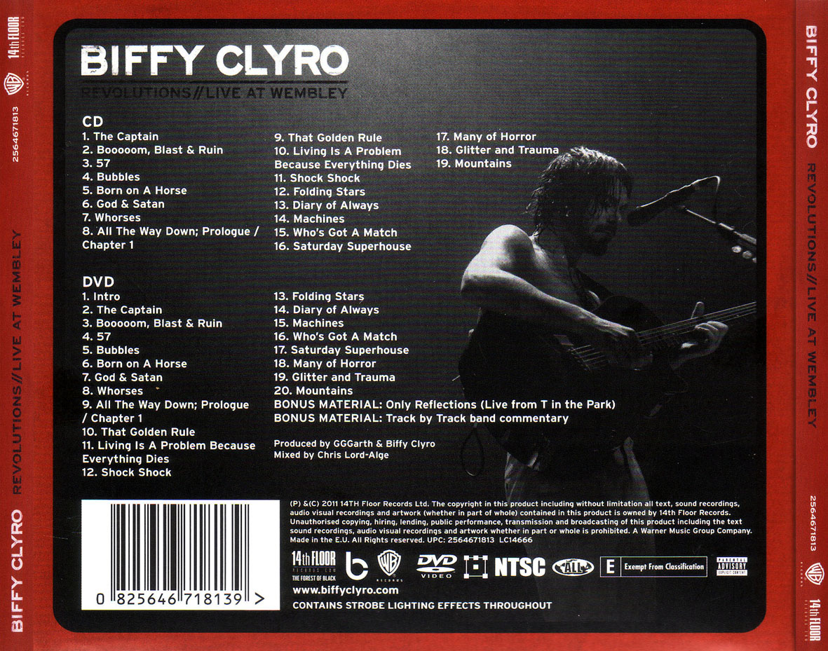 Cartula Trasera de Biffy Clyro - Revolutions: Live At Wembley