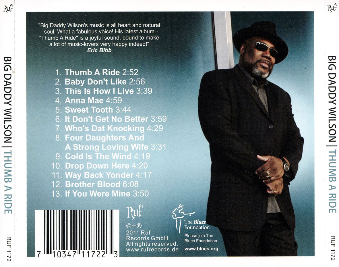 Cartula Trasera de Big Daddy Wilson - Thumb A Ride