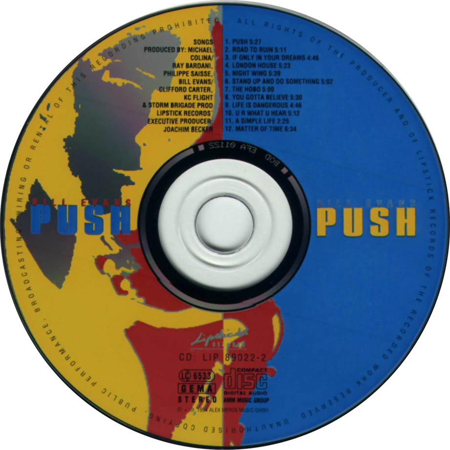 Cartula Cd de Bill Evans - Push