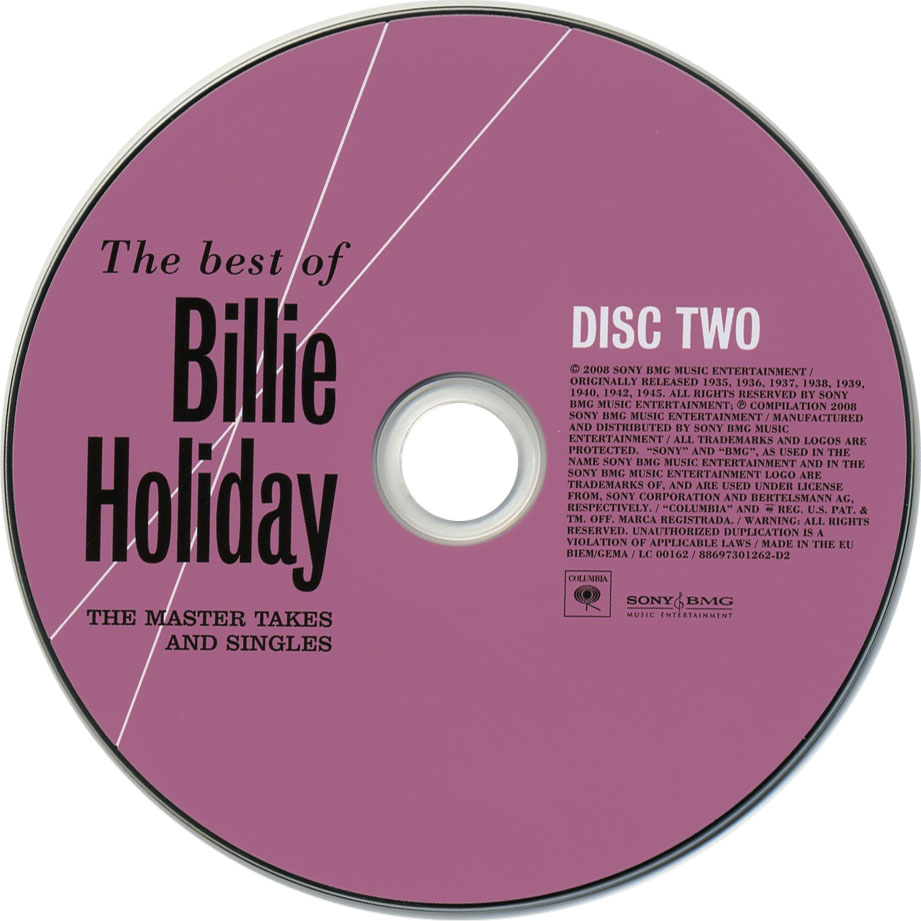 Cartula Cd2 de Billie Holiday - The Best Of Billie Holiday: The Master Takes And Singles