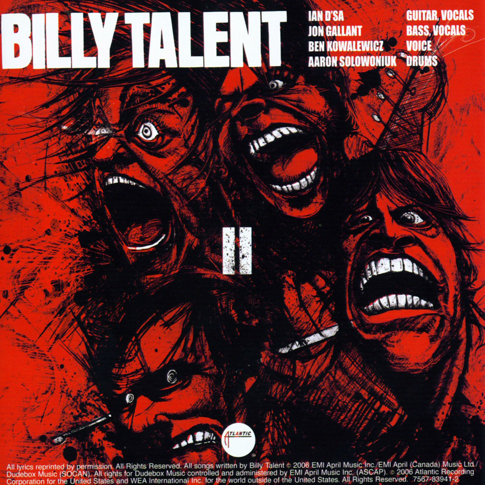 Cartula Interior Frontal de Billy Talent - Billy Talent II