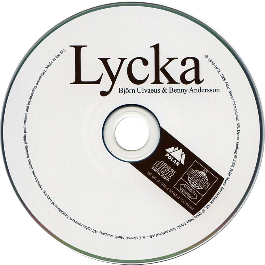 Cartula Cd de Bjorn Ulvaeus & Benny Andersson - Lycka