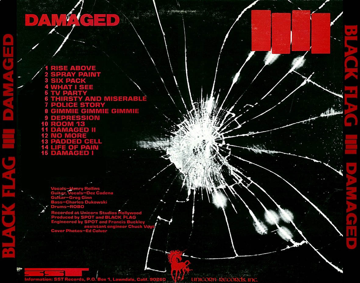 Cartula Trasera de Black Flag - Damaged