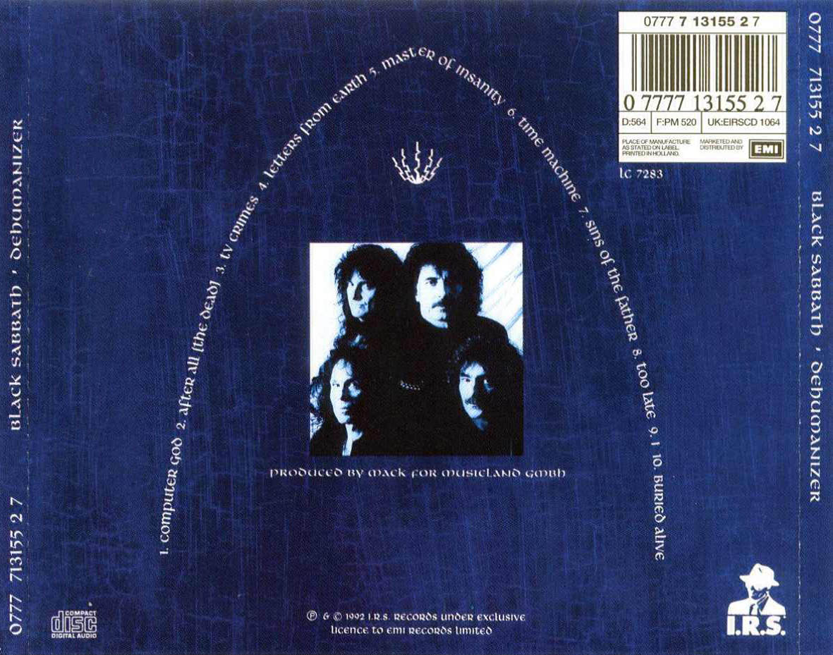 Cartula Trasera de Black Sabbath - Dehumanizer