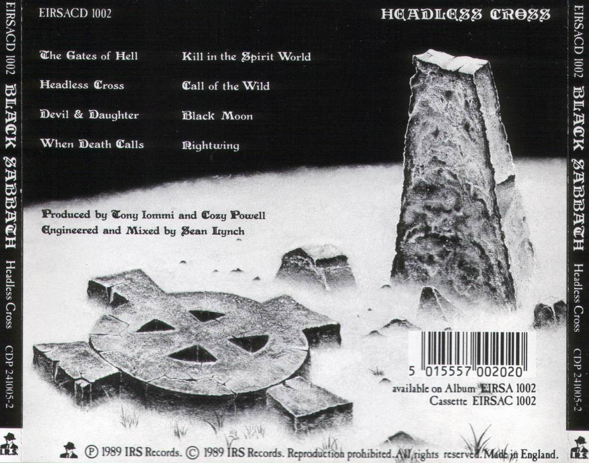 Cartula Trasera de Black Sabbath - Headless Cross