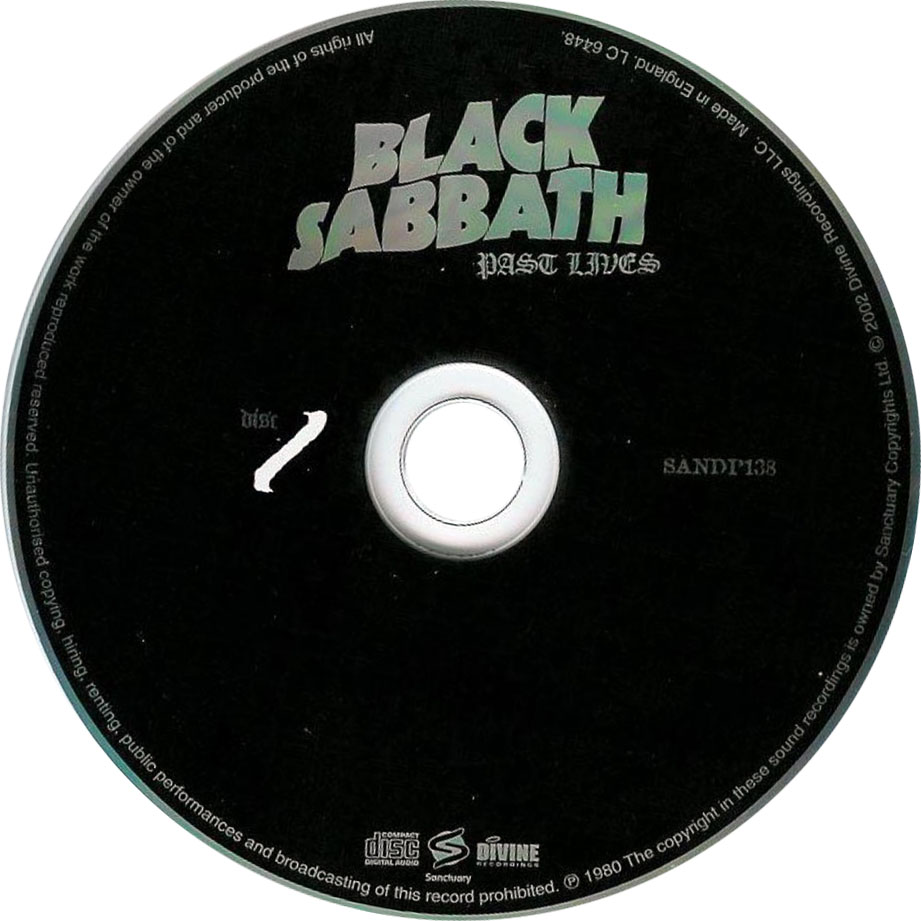 Cartula Cd1 de Black Sabbath - Past Lives