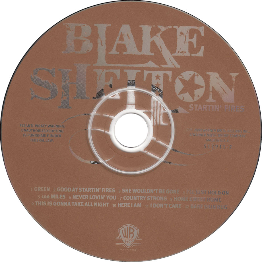 Cartula Cd de Blake Shelton - Startin' Fires