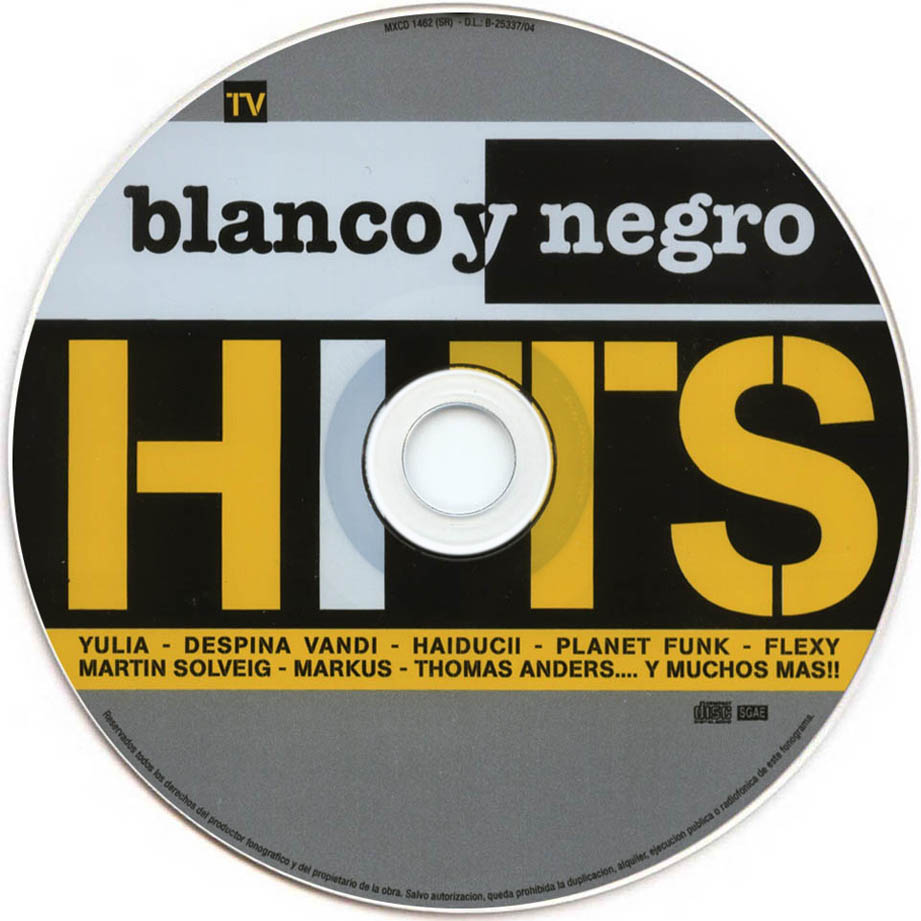 Cartula Cd de Blanco Y Negro Hits '04