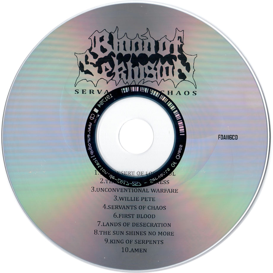 Cartula Cd de Blood Of Seklusion - Servants Of Chaos