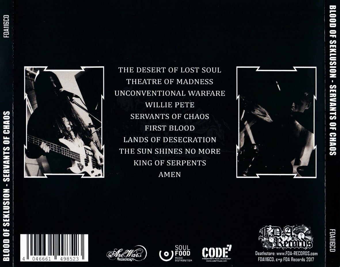 Cartula Trasera de Blood Of Seklusion - Servants Of Chaos