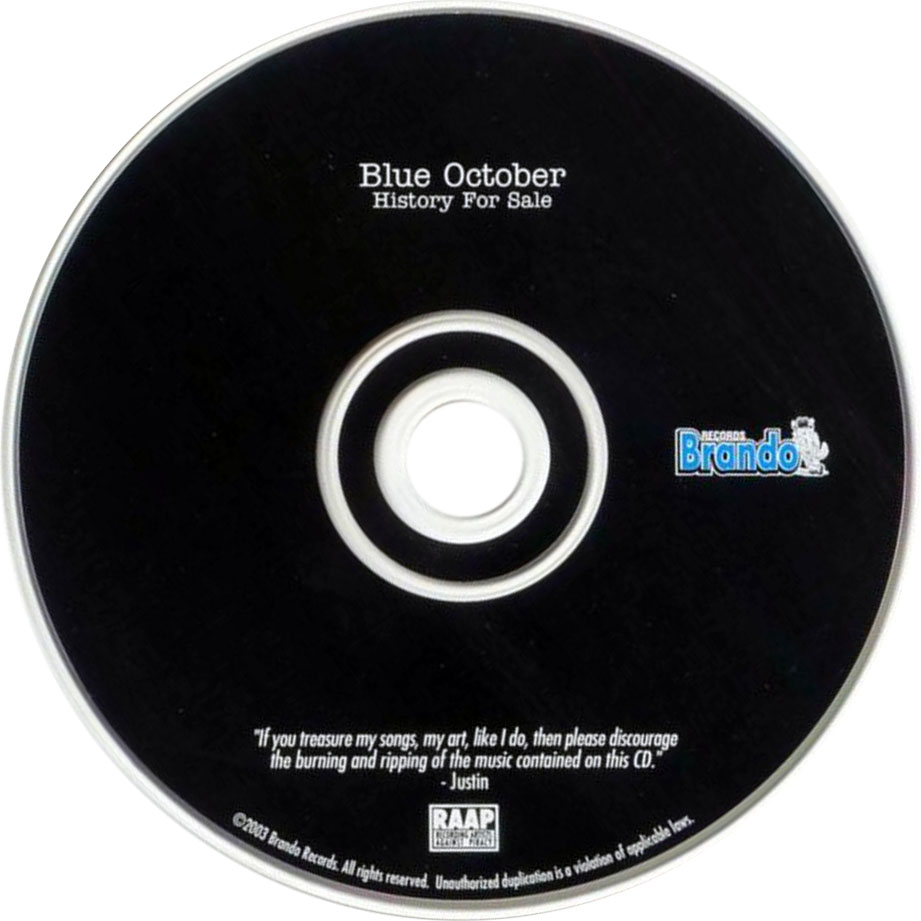 Cartula Cd de Blue October - History For Sale