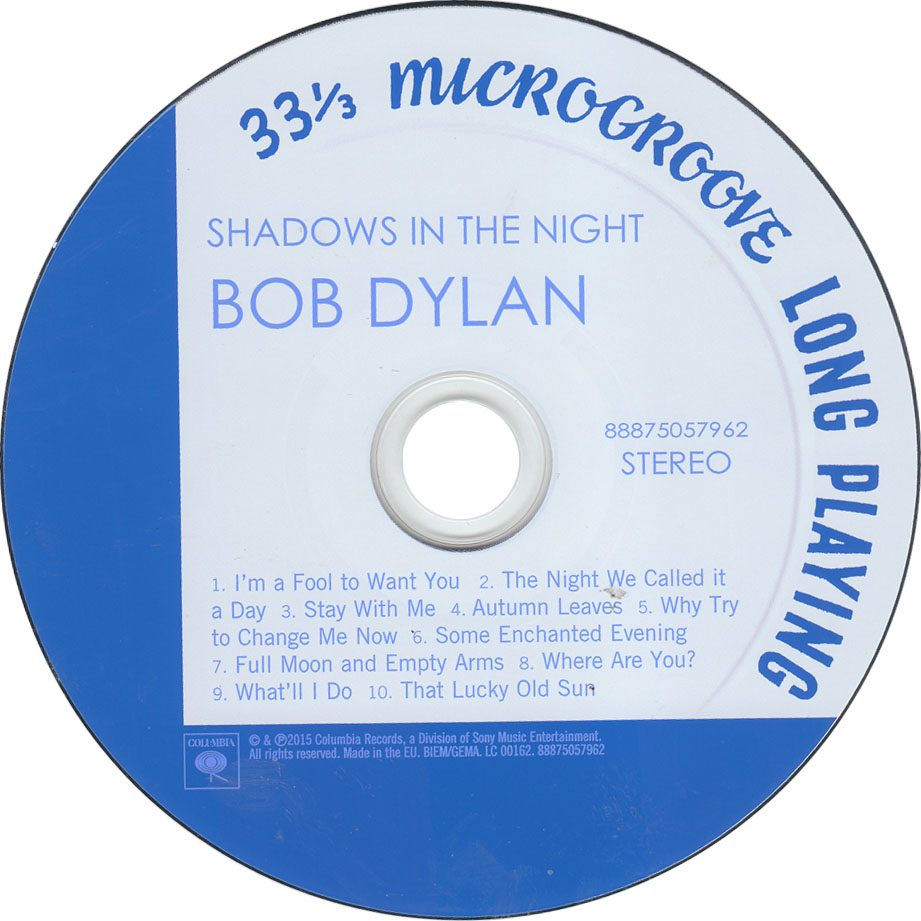 Cartula Cd de Bob Dylan - Shadows In The Night