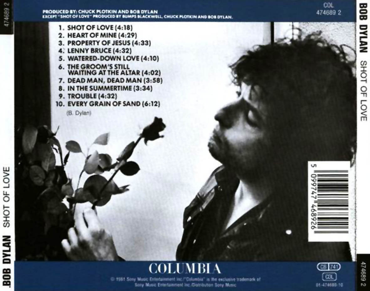 Cartula Trasera de Bob Dylan - Shot Of Love