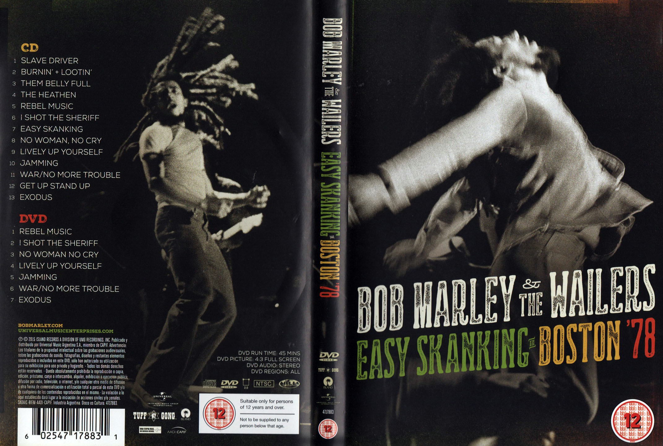 Cartula Caratula de Bob Marley & The Wailers - Easy Skanking In Boston '78 (Dvd)