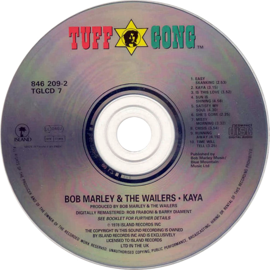 Cartula Cd de Bob Marley & The Wailers - Kaya