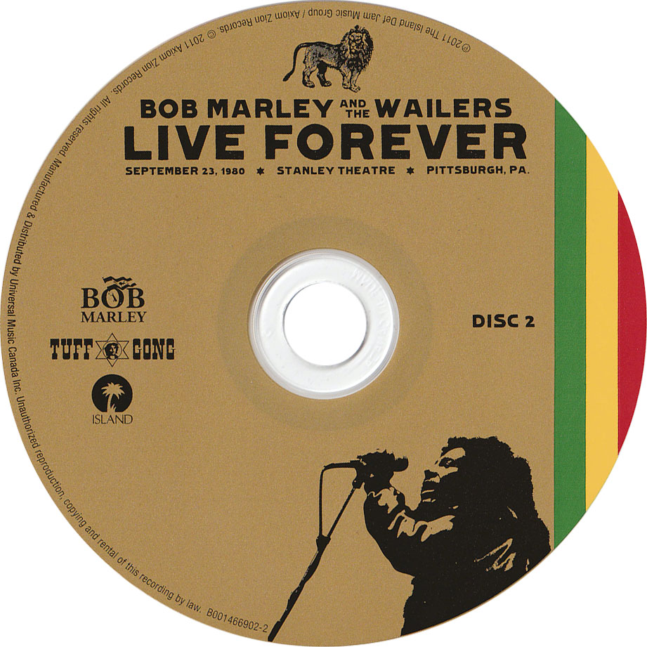 Cartula Cd2 de Bob Marley & The Wailers - Live Forever
