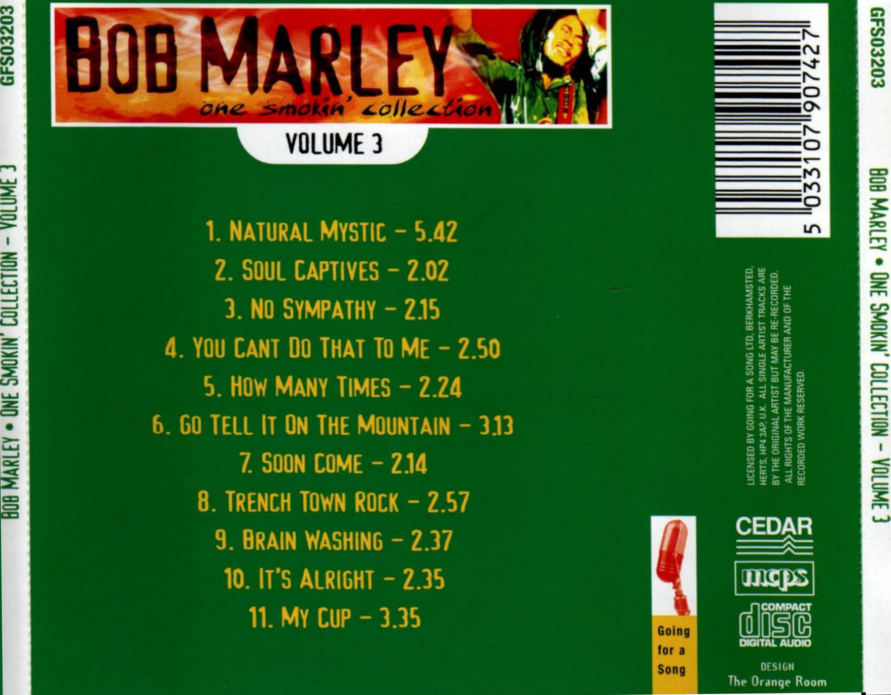Cartula Trasera de Bob Marley & The Wailers - One Smokin' Collection Volume 3