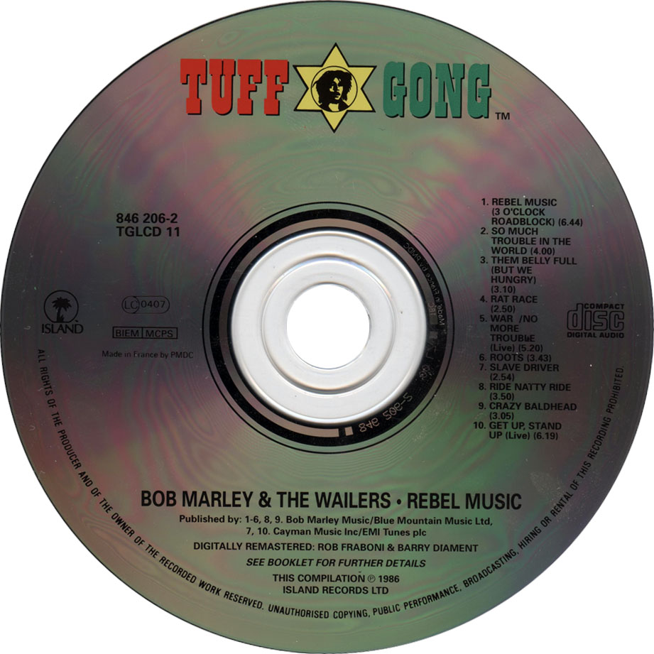 Cartula Cd de Bob Marley & The Wailers - Rebel Music