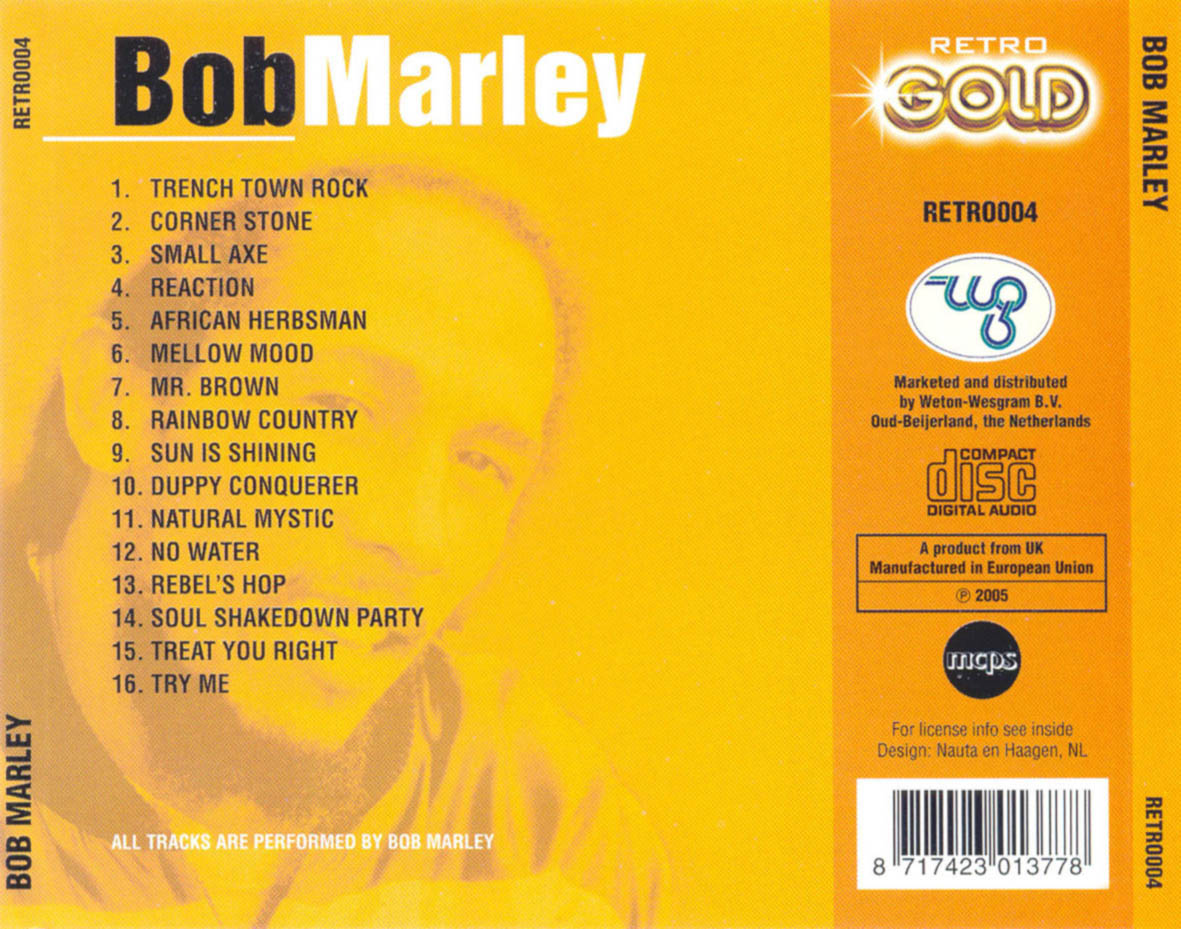 Cartula Trasera de Bob Marley & The Wailers - Retro Gold