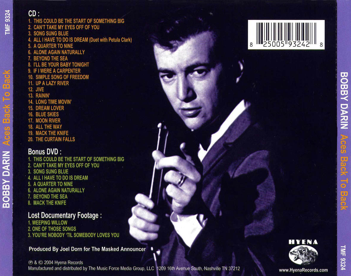 Cartula Trasera de Bobby Darin - Aces Back To Back!