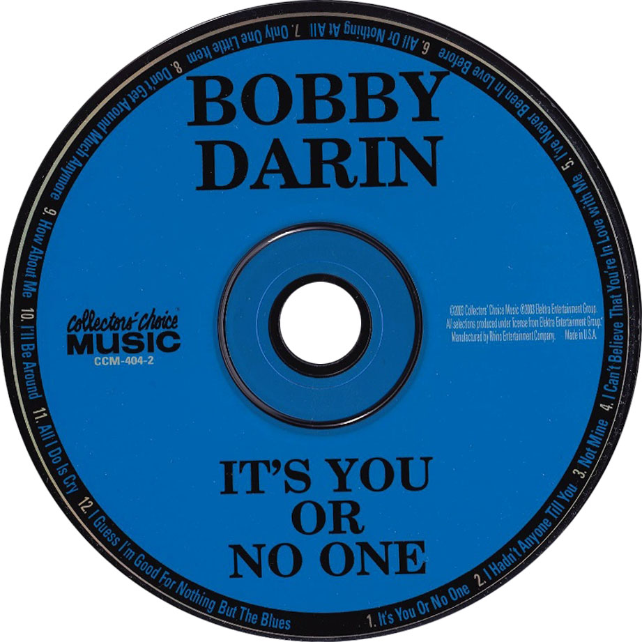 Cartula Cd de Bobby Darin - It's You Or No One