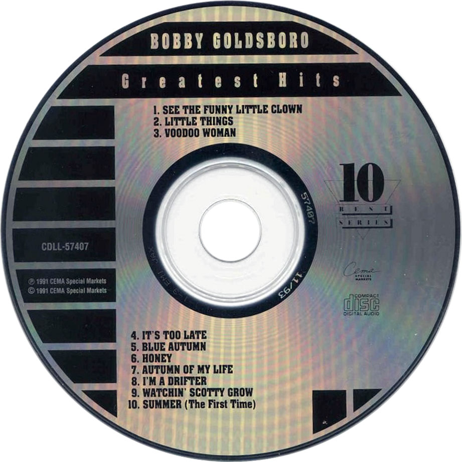 Cartula Cd de Bobby Goldsboro - Greatest Hits