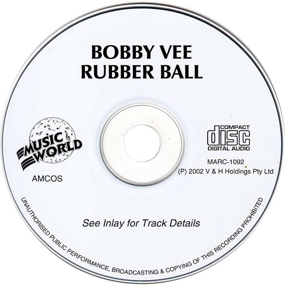 Cartula Cd de Bobby Vee - Rubber Ball