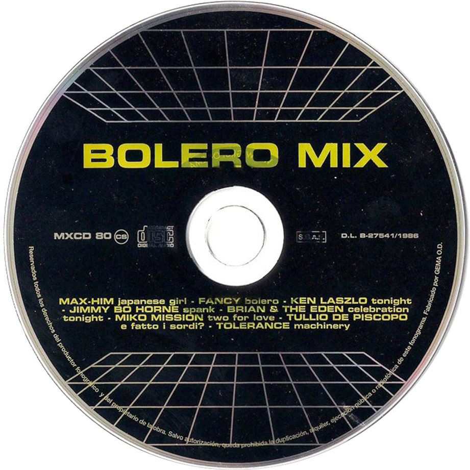 Cartula Cd de Bolero Mix 1