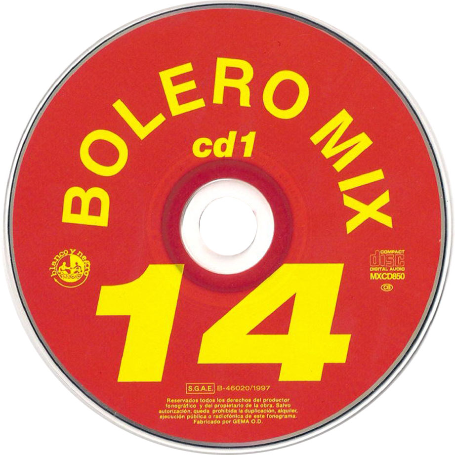 Cartula Cd1 de Bolero Mix 14