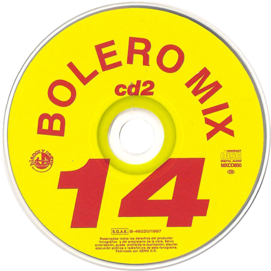 Cartula Cd2 de Bolero Mix 14